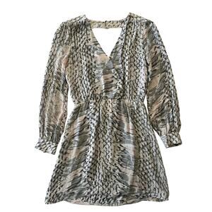 2 three 4 silk snake print v-neck mini dress size small